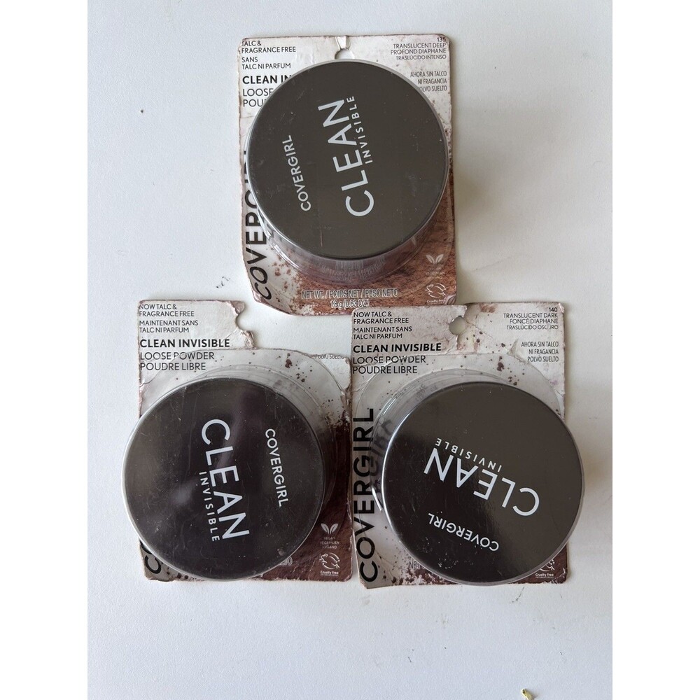 Covergirl Clean Invisible Loose Powder (3x) Sealed 0.63 oz 135 -Translucent Deep